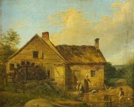 BARBIER Nicolas Alexandre,Bergères près d\’un moulin à eau,1828,Delorme-Collin-Bocage 2021-05-21