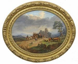 BARBIER Nicolas Alexandre 1789-1864,Französische Sommerlandschaft,Schloss DE 2019-12-01