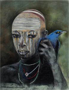 BARBIER Veronique 1962,Afrikanischer Junge mit ritueller Bemalung, einen ,Zeller DE 2012-12-06