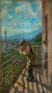 BARBIERI Alessandro 1850-1931,Paesaggio con fanciullo,Cambi IT 2022-06-07