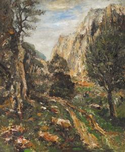BARBIERI George 1891-1957,Pathway in the Bucegi Mountains,Artmark RO 2023-01-18