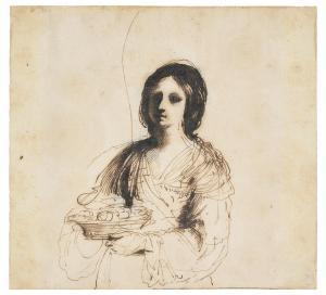 Barbieri Giovanni Francesco,A woman holding a bowl of fruit, half length,Christie's 2024-02-01