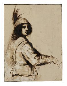 Barbieri Giovanni Francesco 1591-1666,A young man wearing a cap with a feather,Christie's 2024-02-01