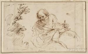 Barbieri Giovanni Francesco 1591-1666,Sketch of an Astronomer,Skinner US 2016-01-22