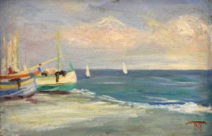 BARBIERI Osvaldo 1895-1958,Spiaggia ligure,1920-1925,Meeting Art IT 2023-10-21