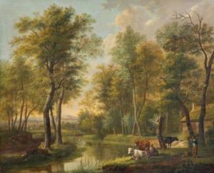 BARBIERS Pieter IV 1798-1848,Een pastoraal landschap met herders en vee,Venduehuis NL 2022-10-11
