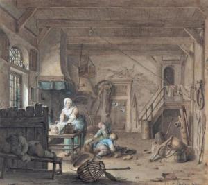 BARBIERS PieterAzn. I,A farmers interior with children blowing bubbles,Venduehuis 2021-05-27