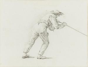 BARBIERS PieterAzn. I 1717-1780,Study of a Man Pushing Out a Boat,Rosebery's GB 2020-03-25