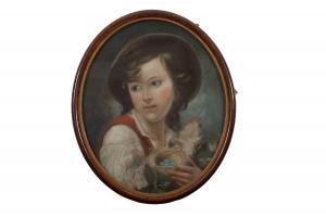 BARBIZON SCHOOL,Portrait of a young lady cradling a birds nest wit,19th century,Keys GB 2024-03-26