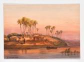 BARBOT Prosper 1798-1877,Paysage oriental animé,1852,Osenat FR 2021-11-14