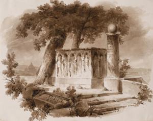BARBOT Prosper 1798-1877,Paysage romain aux ruines,1826,Millon & Associés FR 2018-03-23
