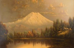 BARCHUS Eliza R 1857-1959,Mount Rainier- Golden Sunset,Rachel Davis US 2023-10-21