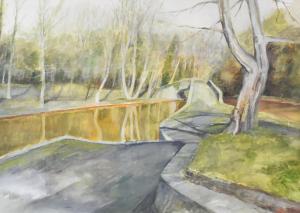 BARCLAY CERI,canal and bridge in woodland,2000,Rogers Jones & Co GB 2017-06-02