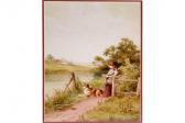 BARCLAY F 1800-1900,Figure and dog on a path,Wright Marshall GB 2015-05-14