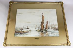 BARCLAY J 1842-1926,Sailing ships on the Thames,Henry Adams GB 2016-07-06