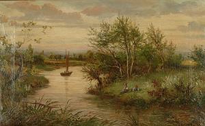 BARCLAY John 1876-1923,Figures resting by a river in a country landscape,Bonhams GB 2006-04-11