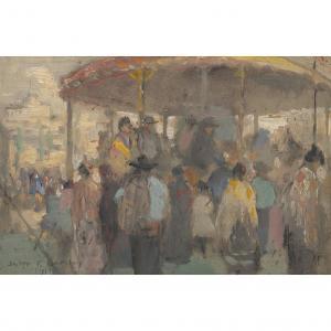 BARCLAY John Rankine 1884-1962,MARKET SCENE, SPAIN,1911,Lyon & Turnbull GB 2023-10-18