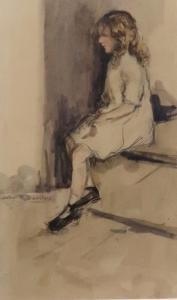 BARCLAY John Rankine 1884-1962,Study of a girl seated,Great Western GB 2023-08-23