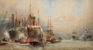BARCLAY WISHART George 1873-1937,A busy harbour scene,Anderson & Garland GB 2019-09-03