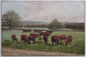 bard G,Lincoln Red cattle in a landscape,1894,Dickins GB 2019-02-04