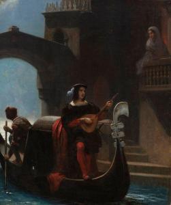 BARD Jean Auguste 1812-1861,La sérénade au clair de lune, Venise,Rossini FR 2019-03-19