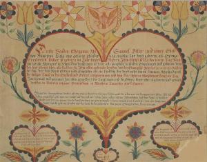 BARD Johannes,A Baptismal Certificate for Cyrus Frederick Diller,1827,Christie's 2014-09-22