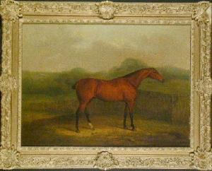 BARENGER James II 1780-1831,RACE HORSE STANDING BEFORE A FENCE,William Doyle US 2004-05-06