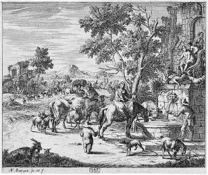 BARGAS A. F 1600-1700,Die rastende Herde am Venusbrunnen,Galerie Bassenge DE 2015-11-26