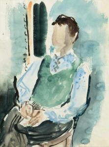 BARGHEER Eduard 1901-1979,Young Man in a Café,1979,Stahl DE 2013-11-30