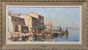 BARGIN Henri Edouard 1906-1980,Mediterranean fishing village,Tring Market Auctions GB 2020-02-28