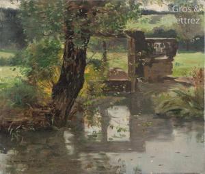 BARILLOT Leon 1844-1929,La petite rivière,Gros-Delettrez FR 2020-06-09