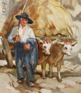 BARKER Adeline Margery 1917-1938,Man with haycart,Bonhams GB 2010-11-02