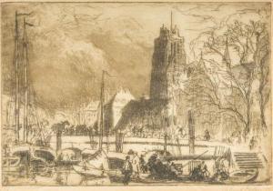 BARKER Anthony Raine,Dortrecht; and Barges at Haarlem,Rowley Fine Art Auctioneers 2019-03-16