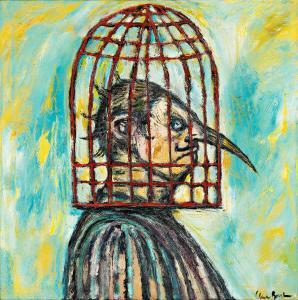 BARKER Clive 1952,Caged Head,1998,Swann Galleries US 2023-08-17