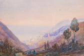 BARKER David Walker 1947,Misty mountain landscape towards a village,Burstow and Hewett GB 2006-05-03