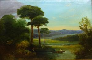BARKER J,Figures Fishing in a Rural Landscape with Ca,19th century,David Duggleby Limited 2018-06-16