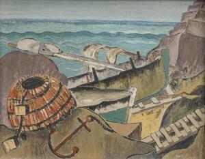 BARKER Jack 1900-1900,Coastal view with fishing boats,20th century,Golding Young & Co. GB 2021-02-24