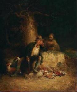 BARKER Jack 1900-1900,HUNTSMEN RESTING WITH THEIR DOGS IN A FOREST,Waddington's CA 2006-05-16