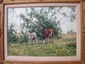 BARKER N,Two Heavy Horses Grazing,1990,Silverwoods GB 2017-06-15