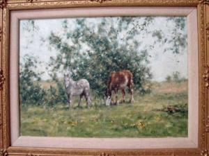 BARKER N,Two Heavy Horses Grazing,1990,Silverwoods GB 2017-06-15