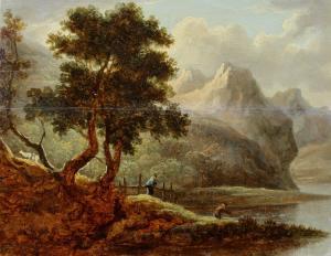 BARKER Thomas 1769-1847,FISHING IN A MOUNTAINOUS LANDSCAPE,Lawrences GB 2019-07-05