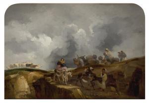 BARKER Thomas 1769-1847,Hilly landscape with travelling figures on donkeys,Rosebery's GB 2024-02-27