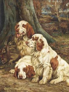 BARKER Wright 1864-1941,Clumber spaniels,Christie's GB 2014-12-10