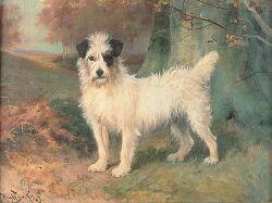 BARKER Wright 1864-1941,STUDY OF A TERRIER IN LANDSCAPE,1893,Lyon & Turnbull GB 2001-05-25