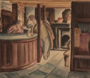 BARLING ELSIE 1883-1976,Pub interior, Corfe Castle, Dorset,1992,Duke & Son GB 2023-10-19