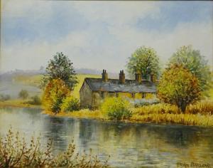 BARLOW Brian 1934,Cottages by a River,David Duggleby Limited GB 2017-10-07