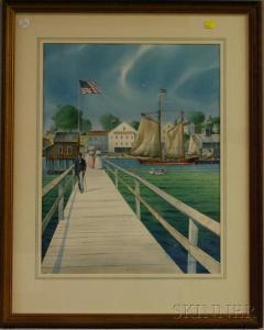 BARLOW Earle G 1900-1900,Walking Along the Boardwalk,1991,Skinner US 2012-04-11