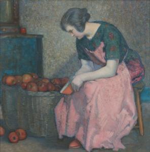 BARLOW Myron G 1873-1937,Lady with Apples,William Doyle US 2020-11-19