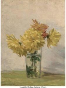 BARNARD Edward Herbert 1855-1909,Still Life with Bouquet of Yellow Flowers,1887,Heritage 2021-12-09