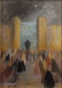 BARNARDO EILAH 1911-1994,Gateway to the City of Meknes, Morocco,1968-69,Mallams GB 2021-11-24